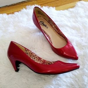 Red Pointed Toe Kitten Heel Candie's Shoes Size7.5